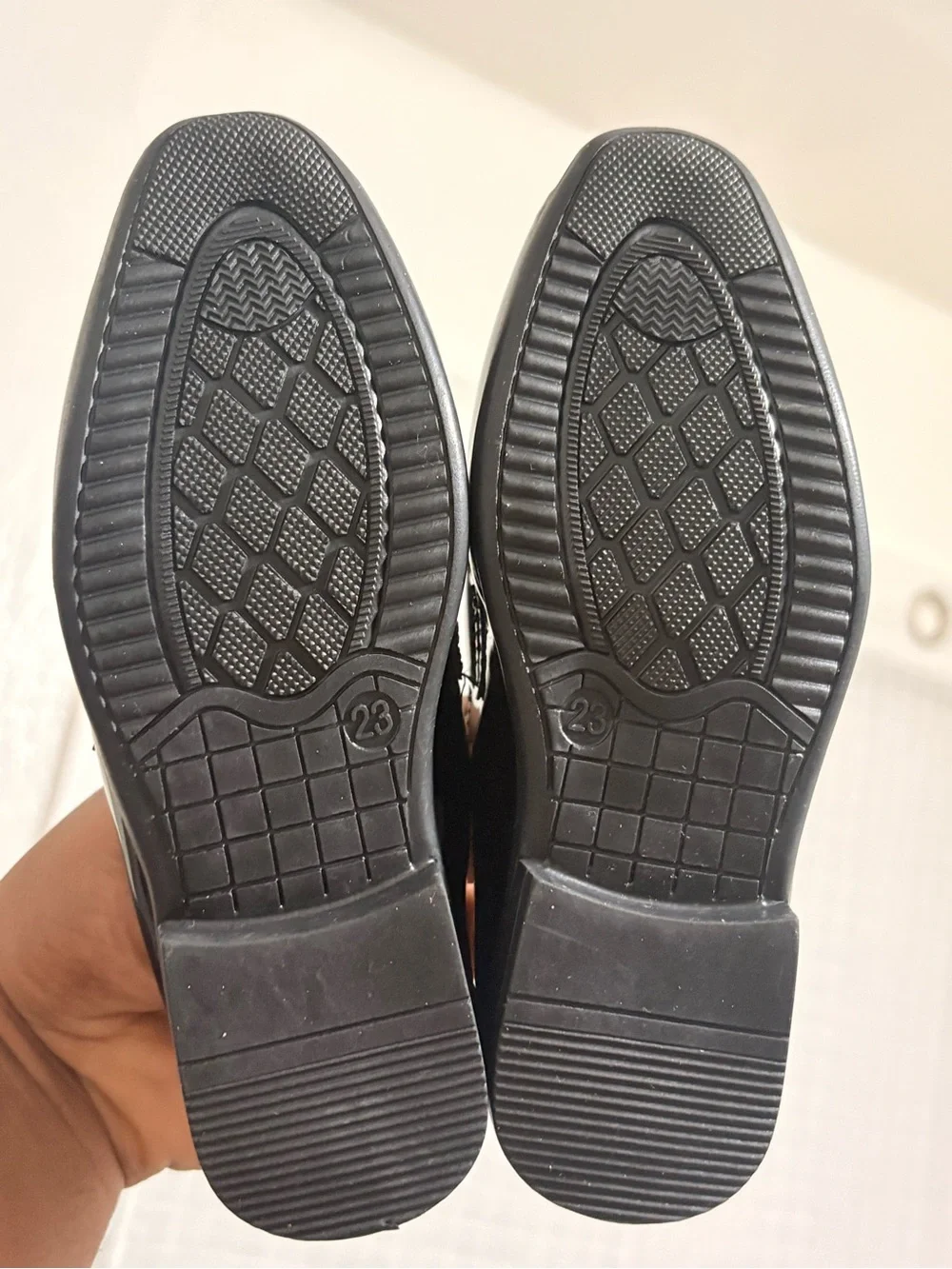 New Boys Black Dress Loafers – Gold Leopard Design – Size 23